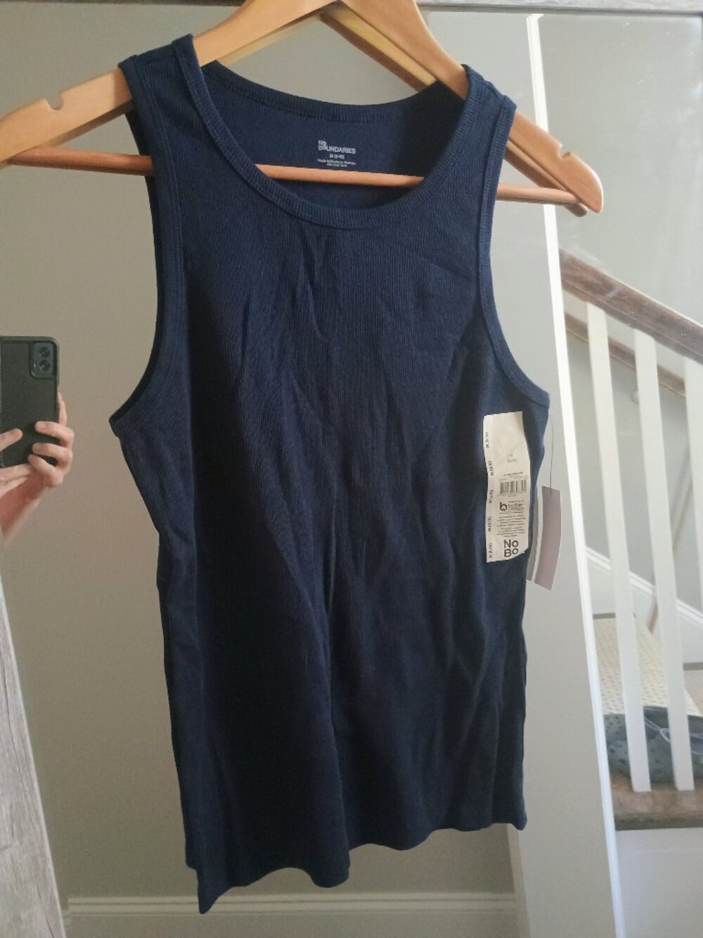 Brand New Navy Ribbed Tank Top